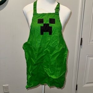 Kids Green Apron with Black Pixel Design